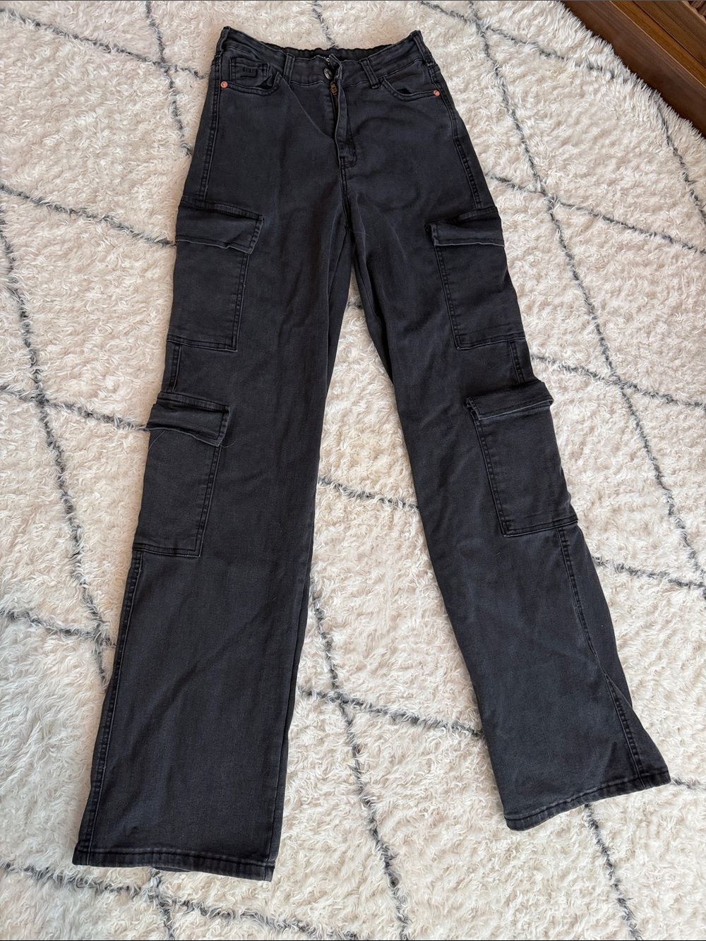 Matcha Jeans Cargo Grey High Rise - TALL